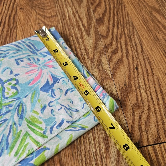 Lilly Pulitzer Blue Pink Size 6 Bright Colorful Casual Pants Tropical Botanical - Picture 11 of 11